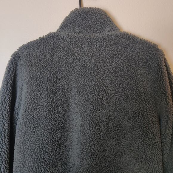 Faherty Ashbury High Pile Full Zip Sherpa Fleece Jacket Washed Black Medium - Picture 9 of 14
